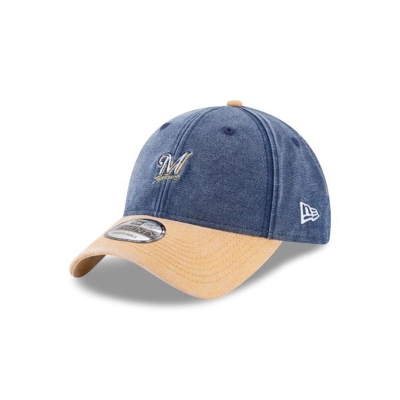 Milwaukee Brewers Gorra | New Era MLB Rugged Canvas 9twenty Adjustable Cap Mexico - Azules